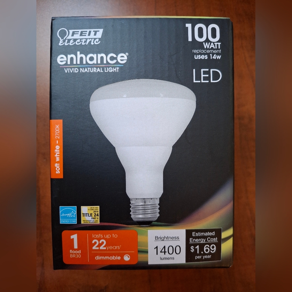 Feit BR30 E26 LED Bulb Soft White BR3ODM14O0927CA